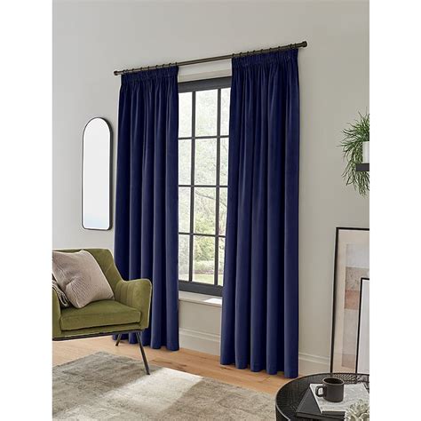 navy velvet curtains pencil pleat